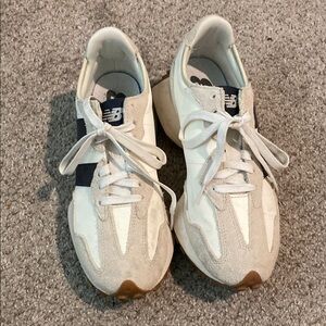 New Balance White and Blue Sneakers with Chunky Sole